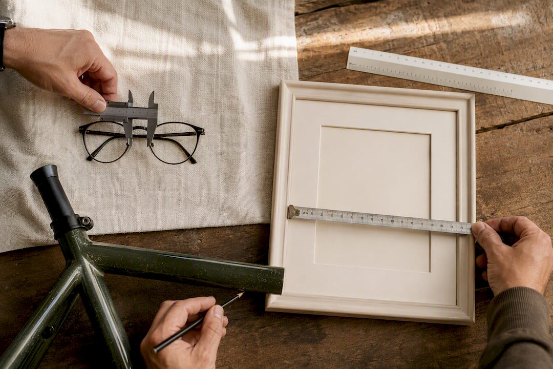 Measuring eyeglasses, photo frame, and bike frame dimensions