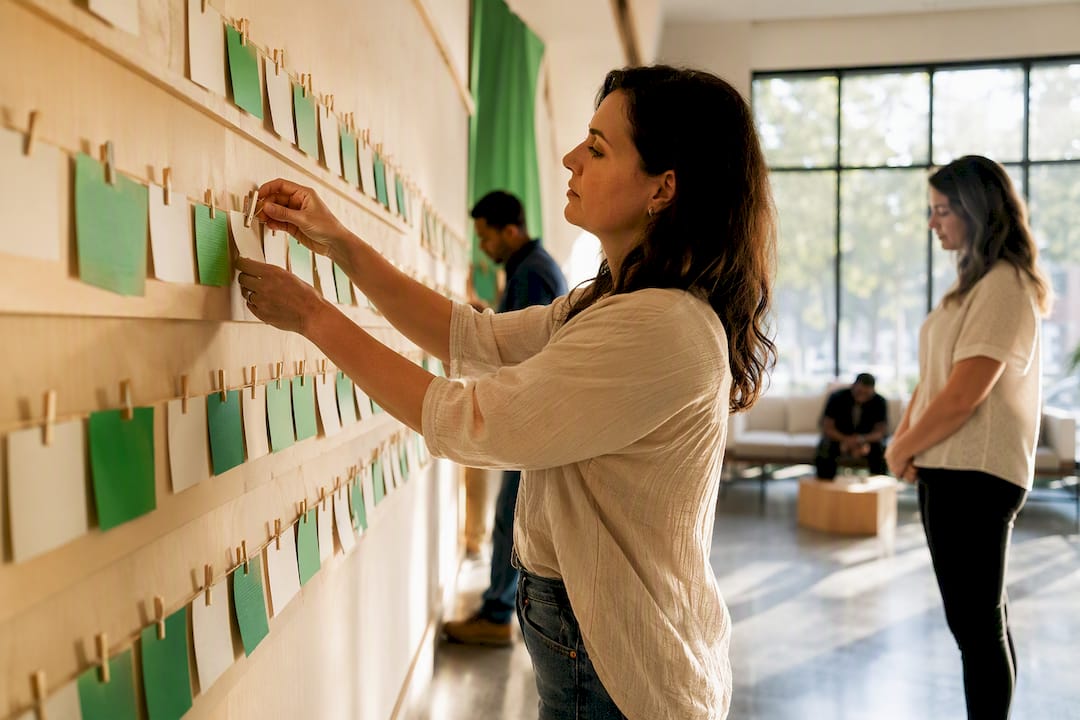 Community using a church prayer wall