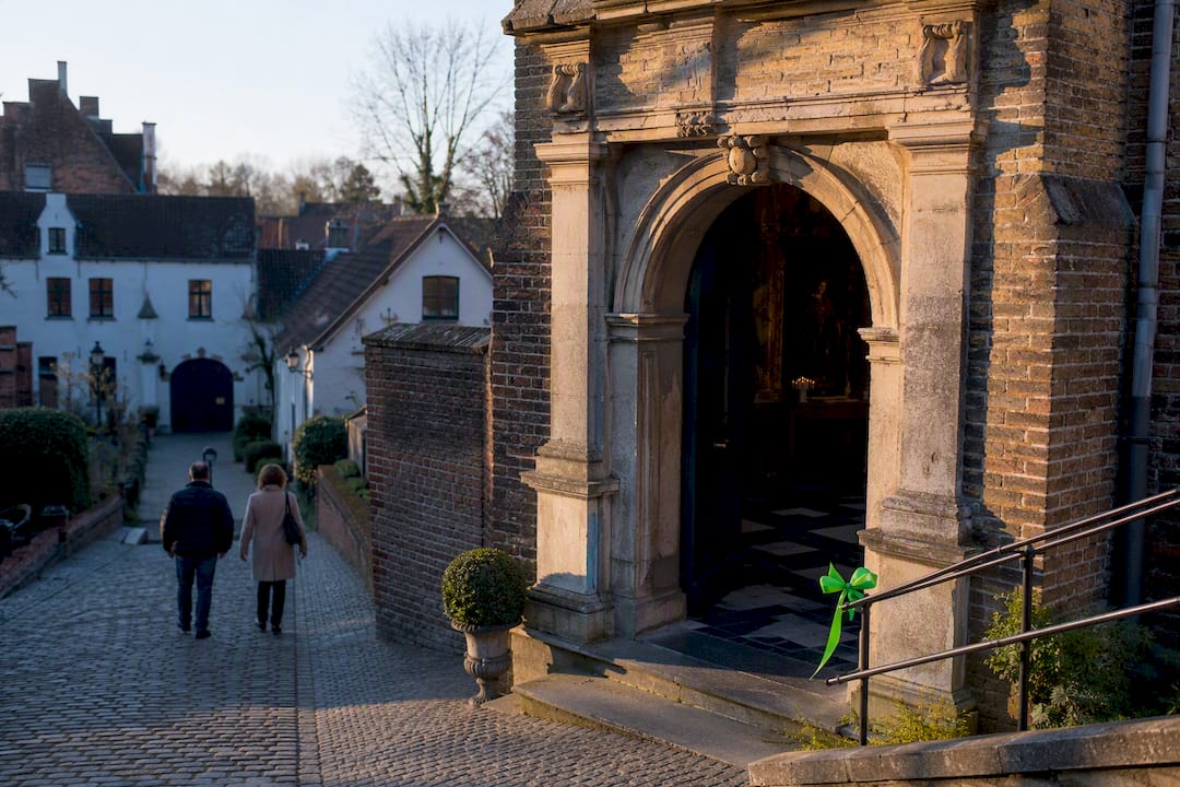 Pilgrims approaching St. Dymphna shrine