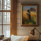 Jesus Embracing a Boy in a Field - Abstract Oil Paint Style