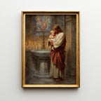 Jesus Blessing a Baby in Church