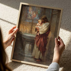 Jesus Blessing a Baby in Church