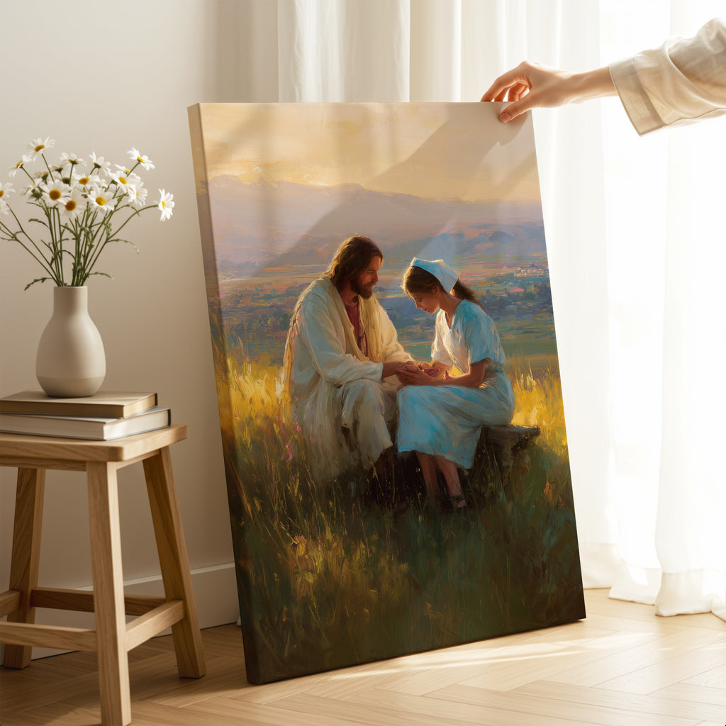 Jesus Comforting a Nurse in a Field