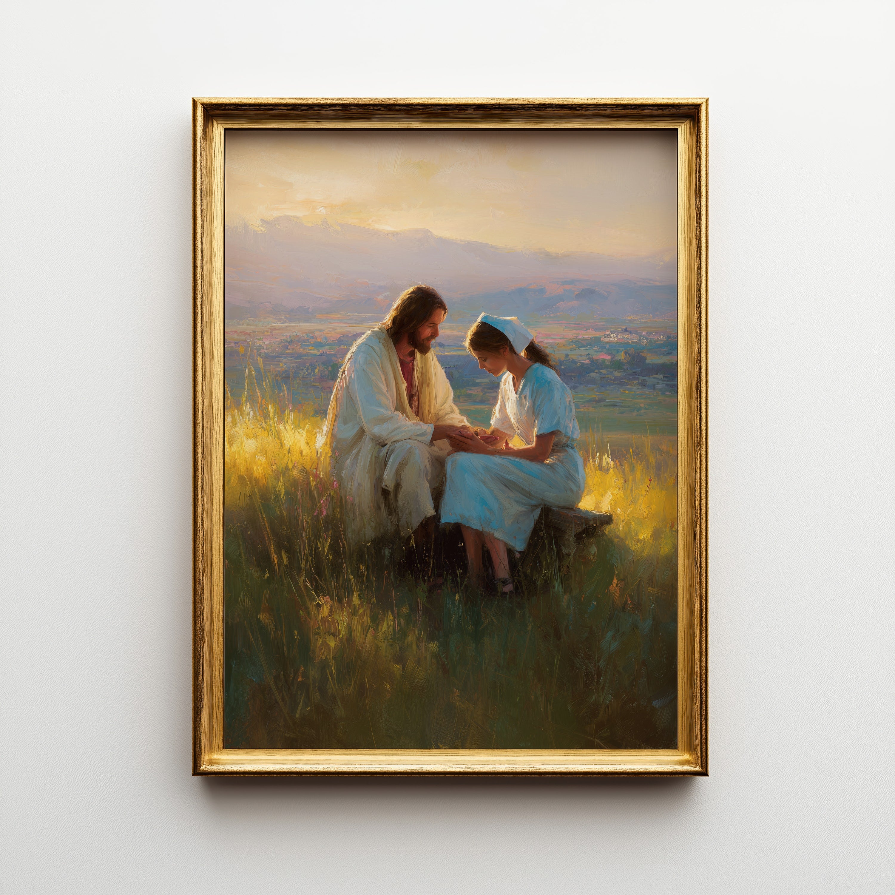 Jesus Comforting a Nurse in a Field