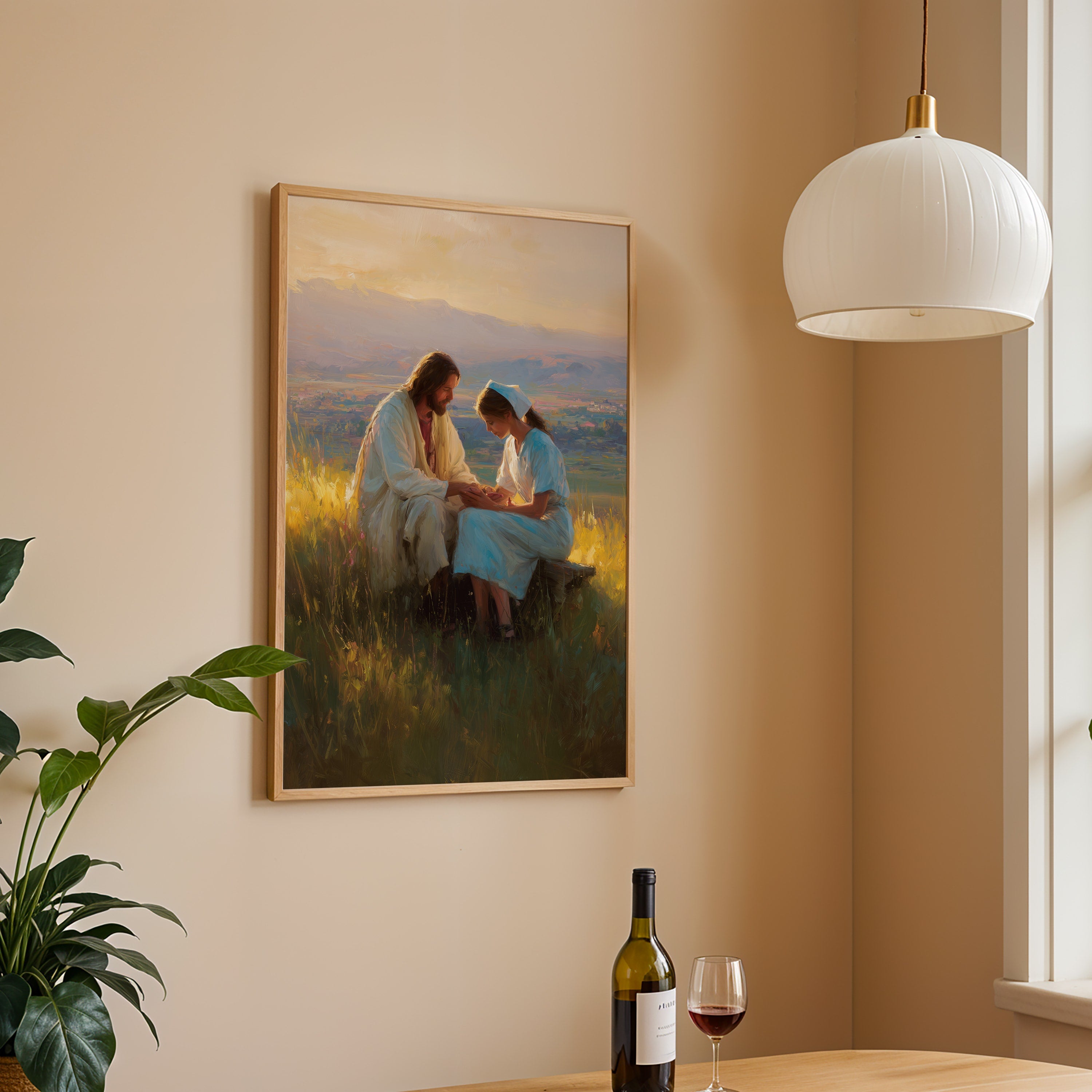 Jesus Comforting a Nurse in a Field