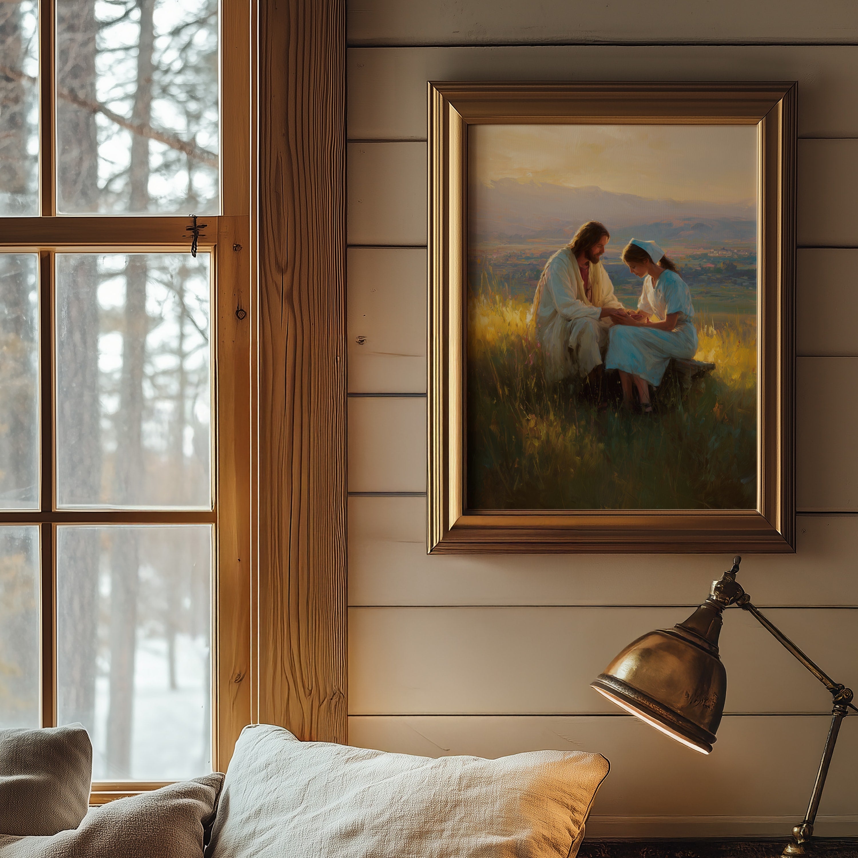 Jesus Comforting a Nurse in a Field