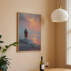 Jesus Embracing a Black Man on the Beach