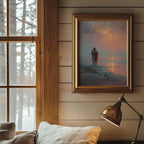 Jesus Embracing a Black Man on the Beach