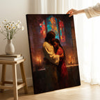 Jesus Embracing a Black Woman in Church