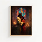 Jesus Embracing a Black Woman in Church