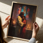 Jesus Embracing a Black Woman in Church