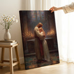 Jesus Embracing a Blond Woman in Church