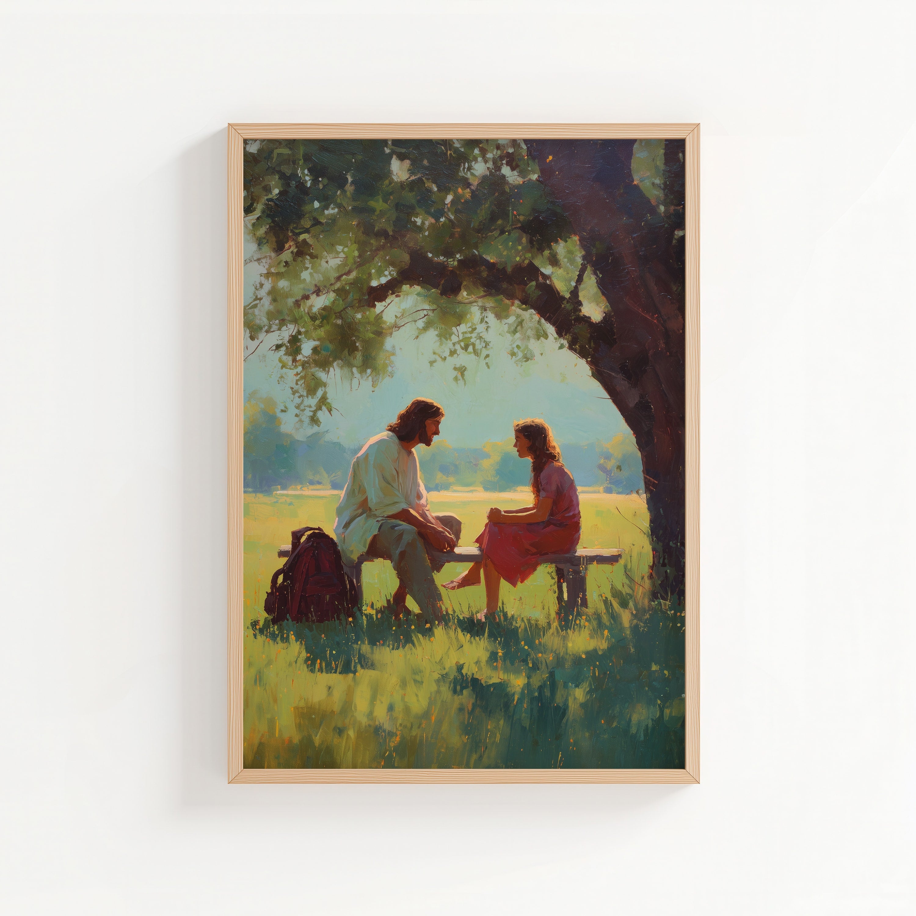 Jesus Listening to a Young Woman in Nature