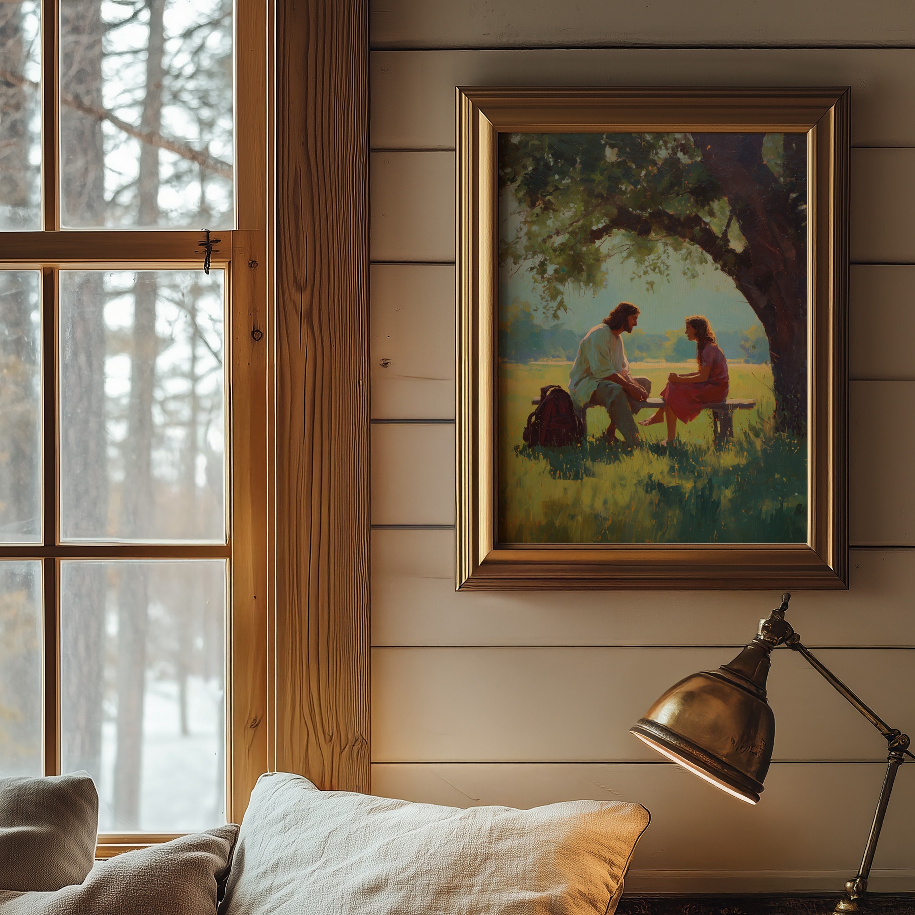 Jesus Listening to a Young Woman in Nature