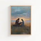 Jesus Praying with a Young Woman by the Ocean