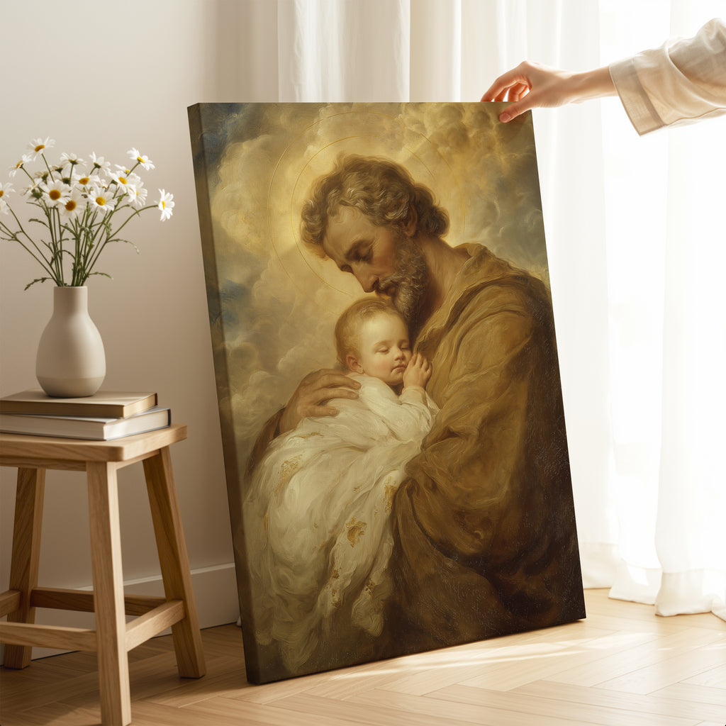 Saint Joseph Holding Baby Jesus