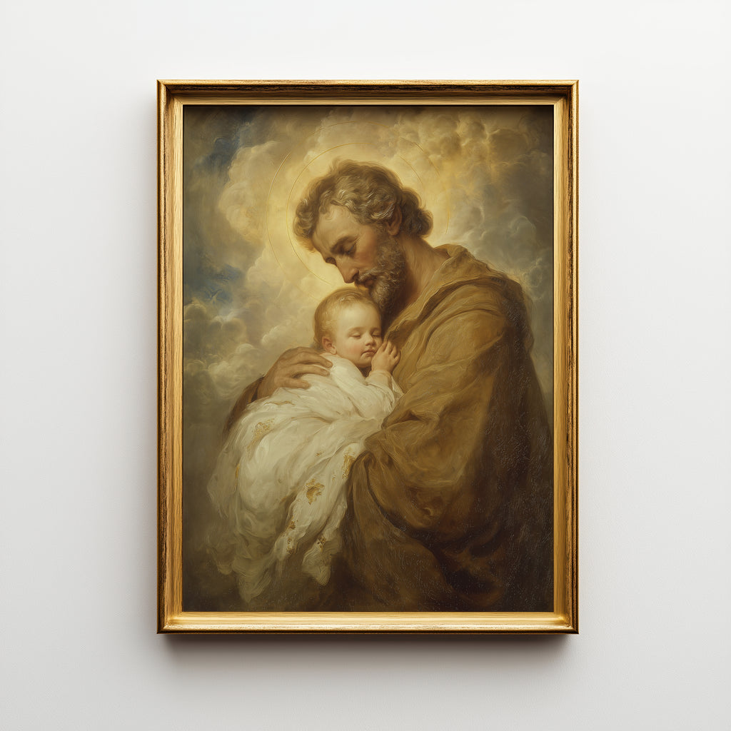 Saint Joseph Holding Baby Jesus