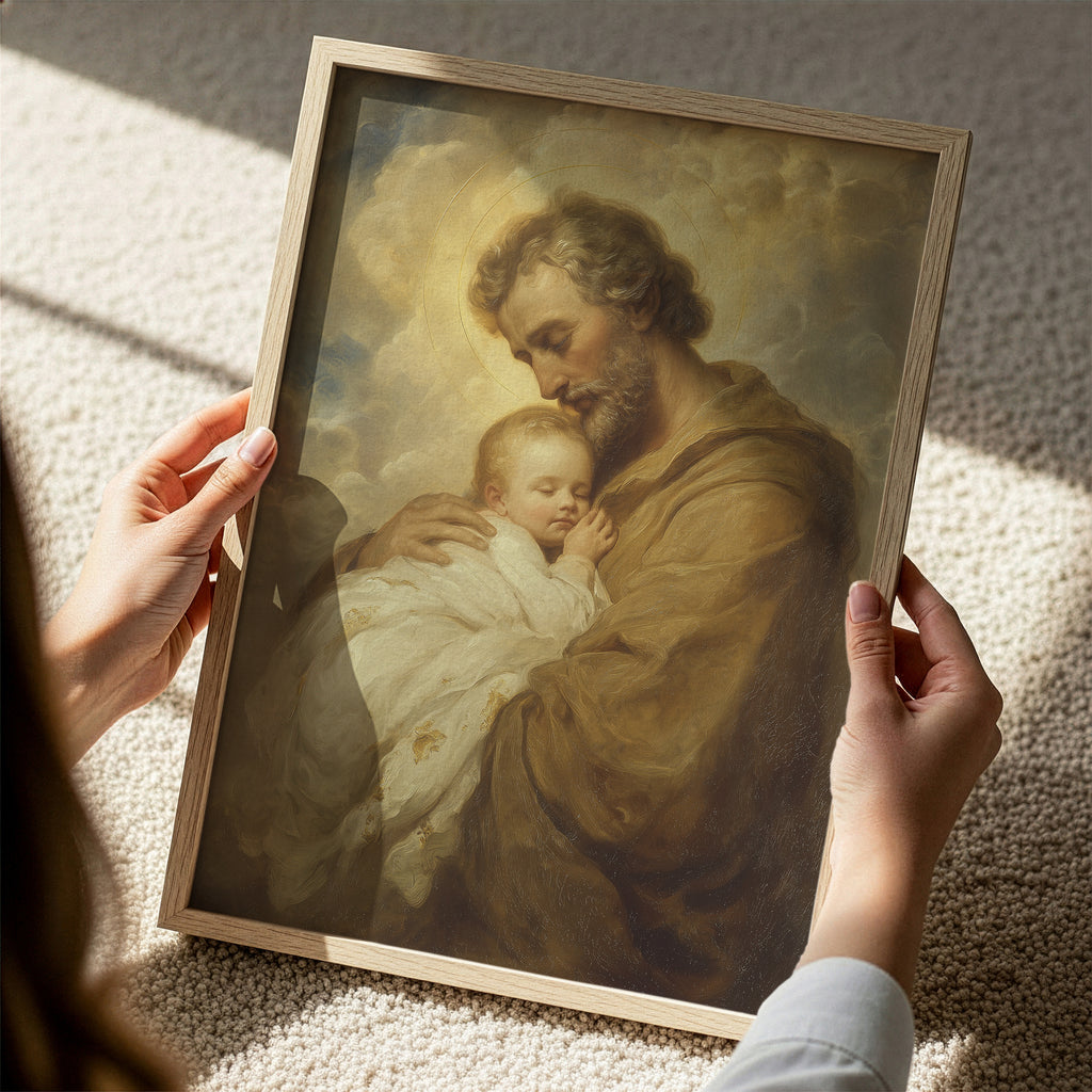 Saint Joseph Holding Baby Jesus