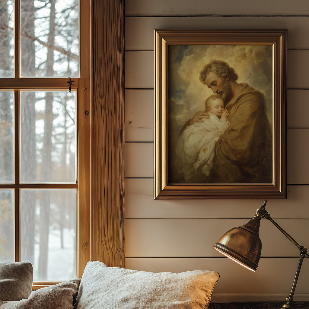 Saint Joseph Holding Baby Jesus