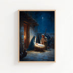 The Nativity Scene: Abstract Oil Paint Style Print