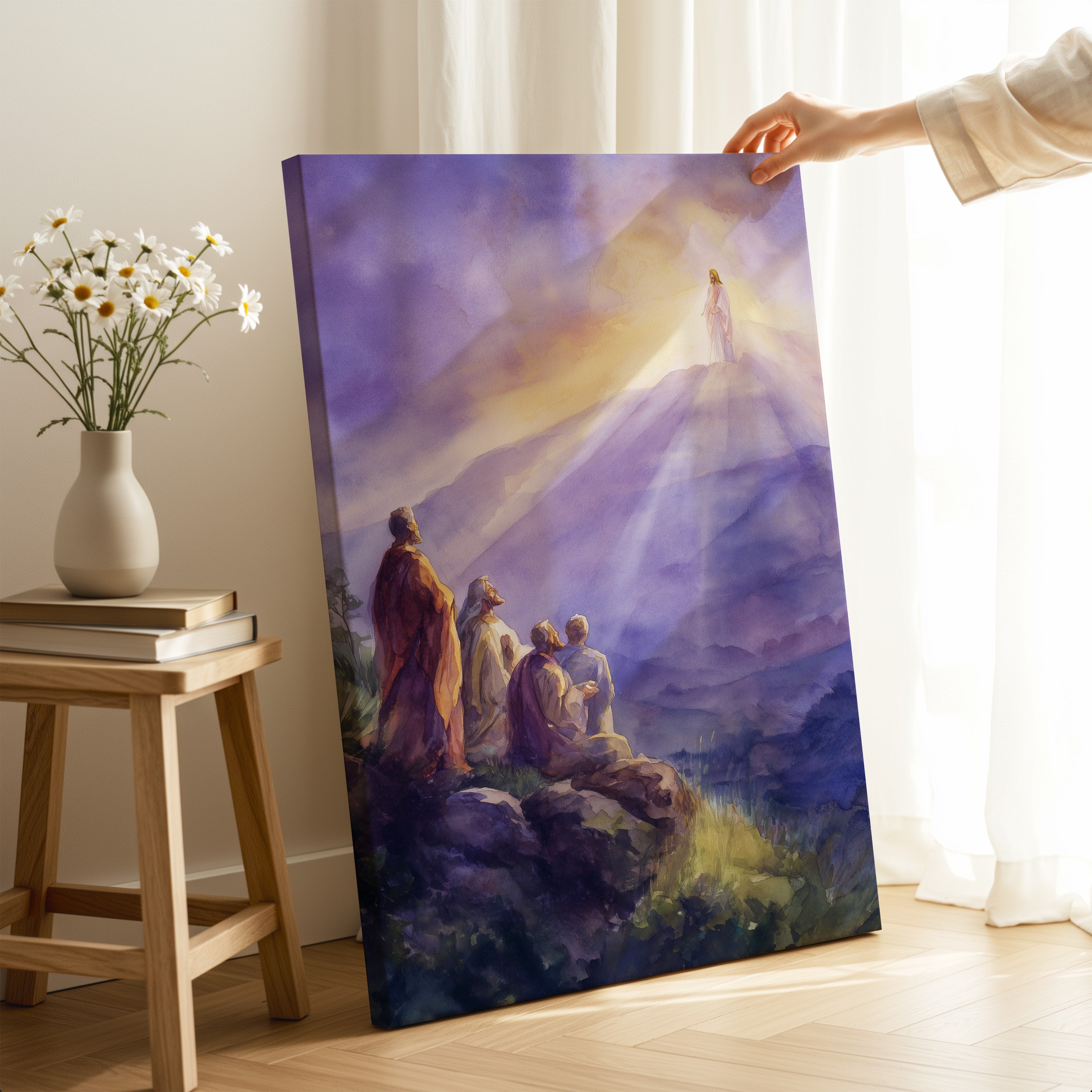 The Transfiguration of Jesus: Abstract Watercolor Print