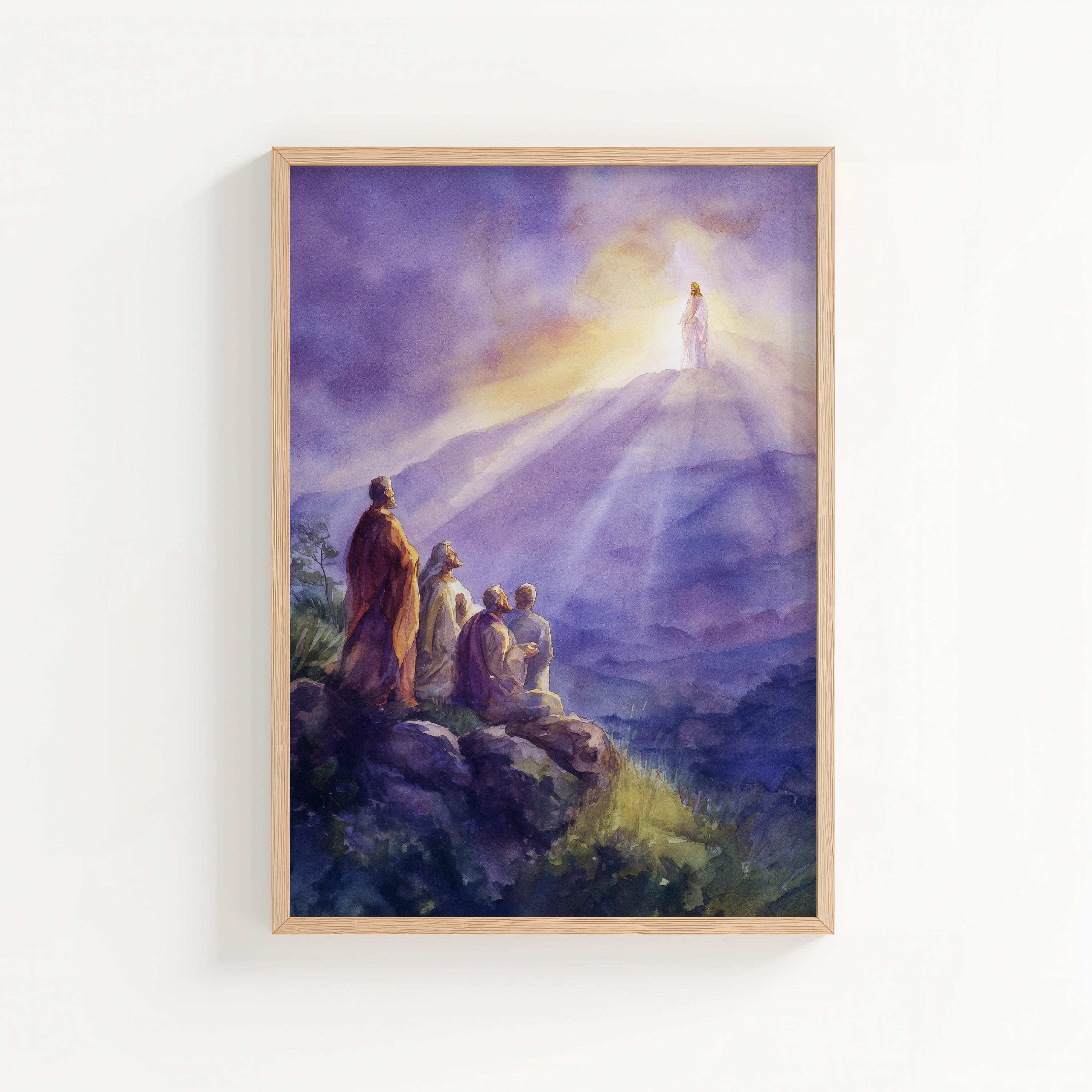 The Transfiguration of Jesus: Abstract Watercolor Print