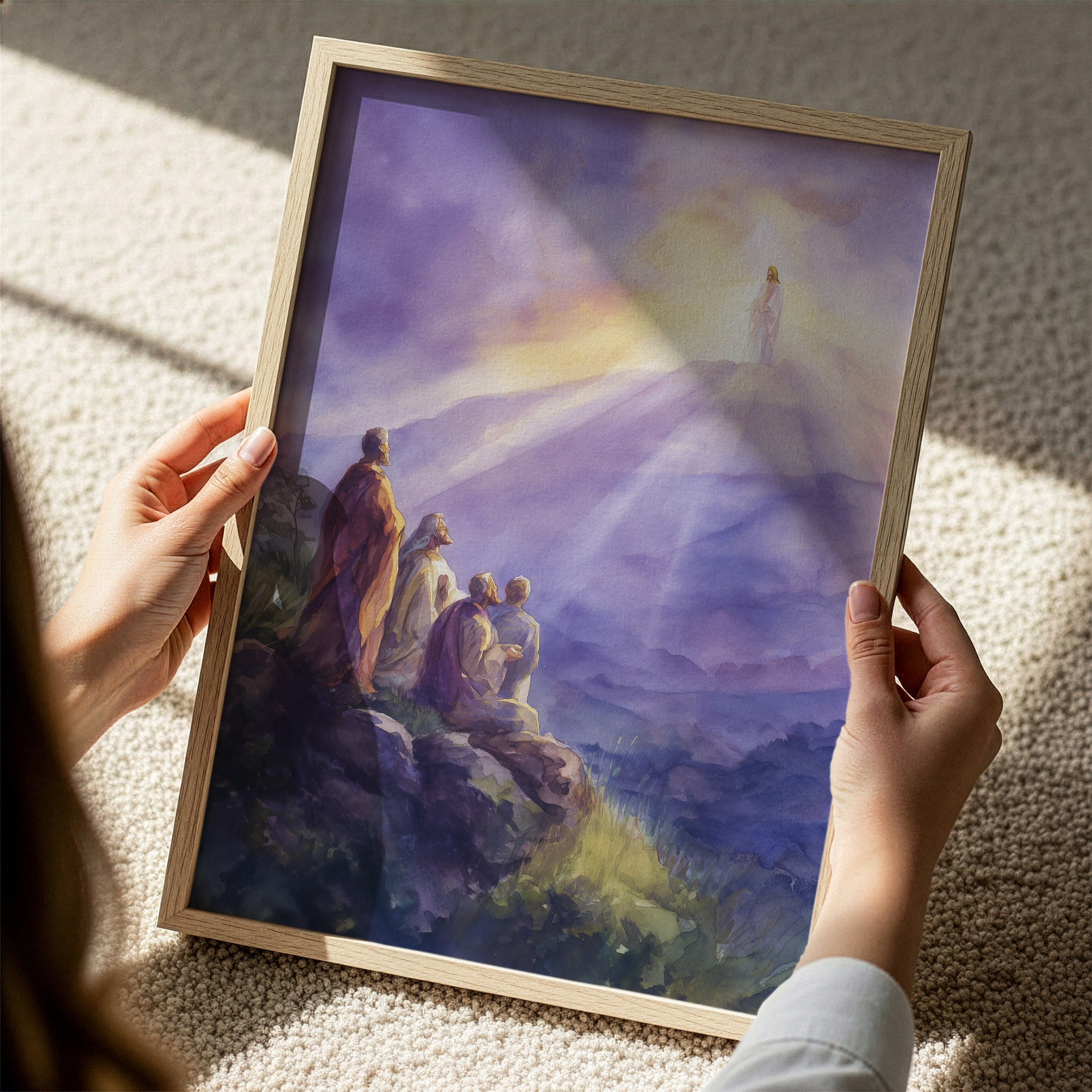 The Transfiguration of Jesus: Abstract Watercolor Print