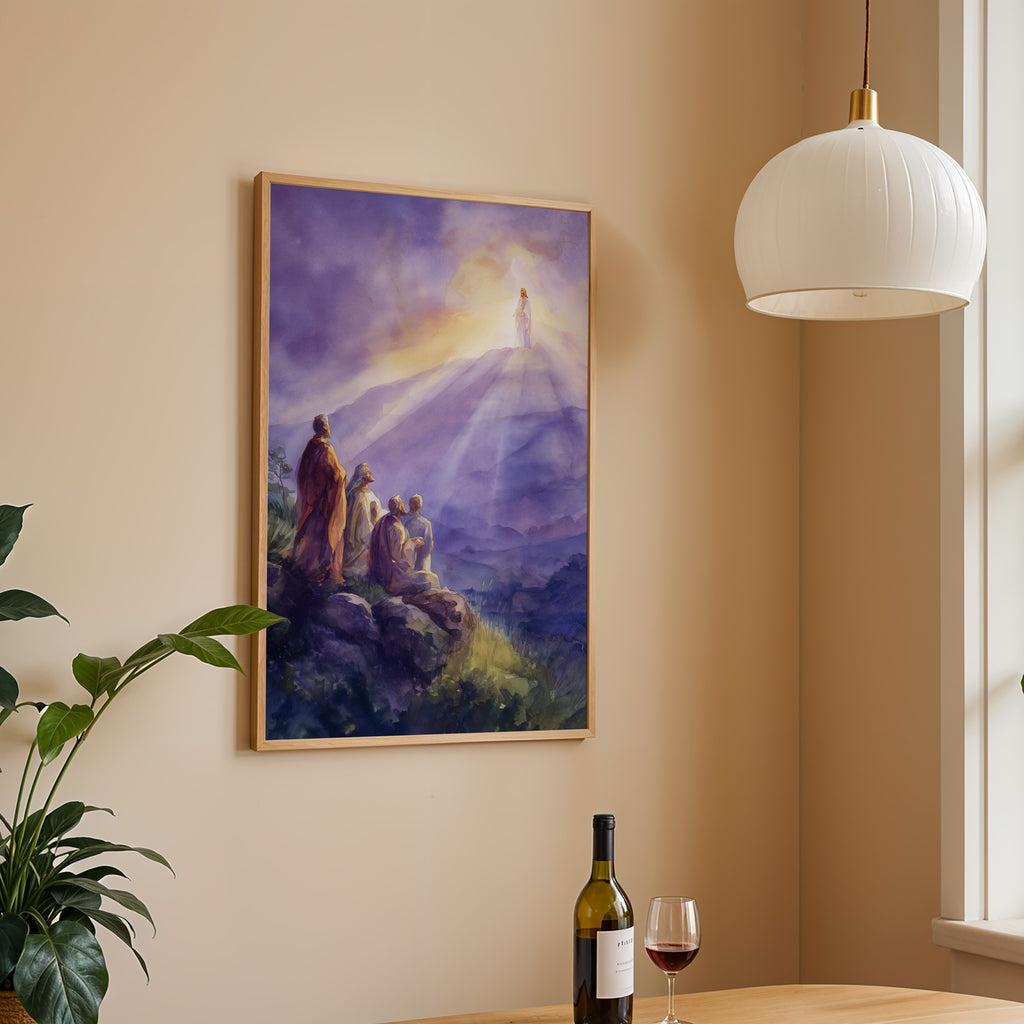 The Transfiguration of Jesus: Abstract Watercolor Print