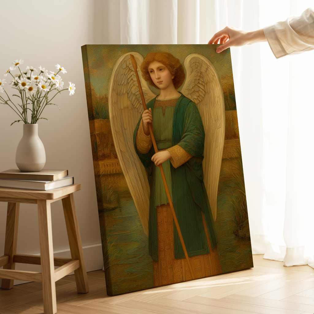 Saint Raphael the Archangel - Traditional Oil Paint Style