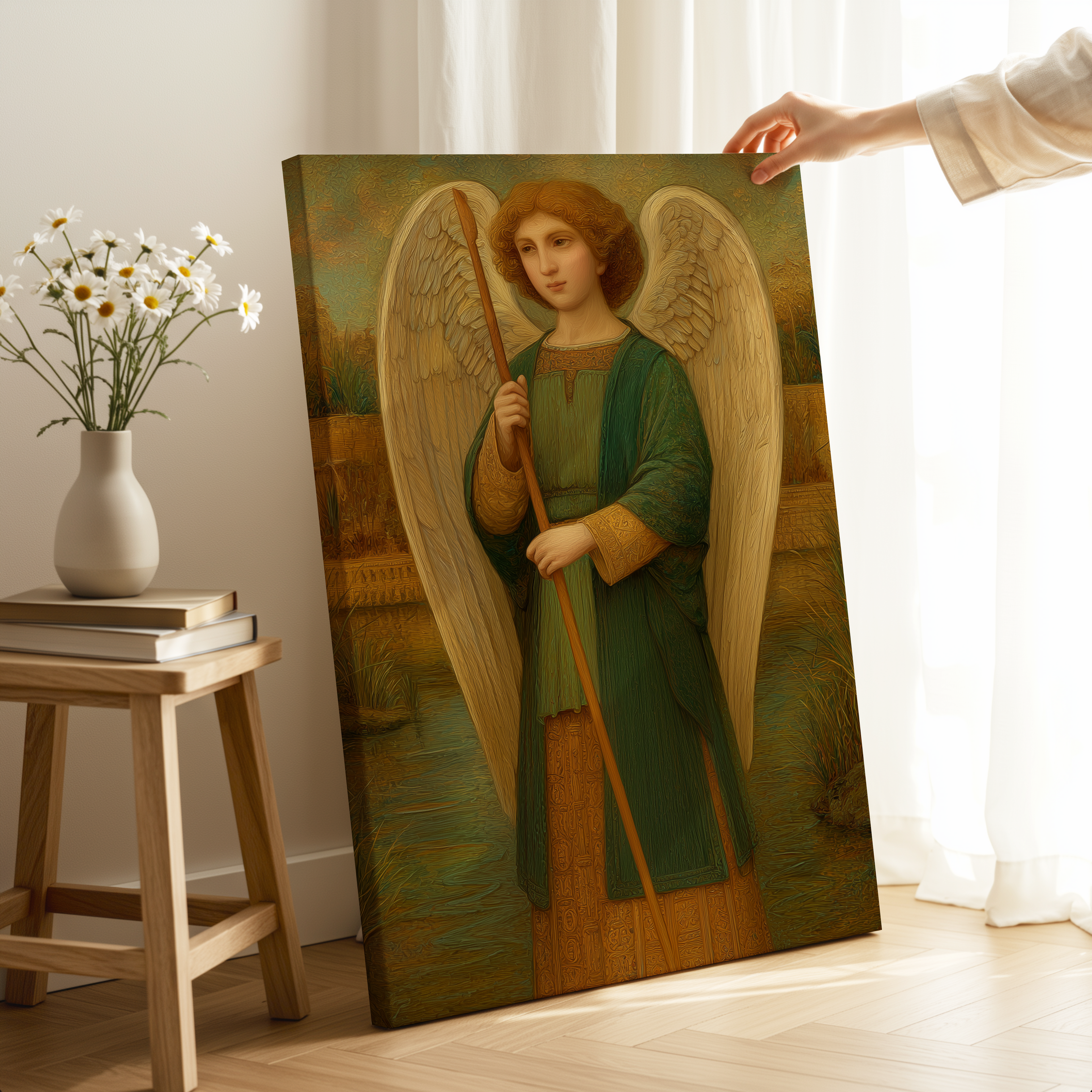 Saint Raphael the Archangel - Traditional Oil Paint Style
