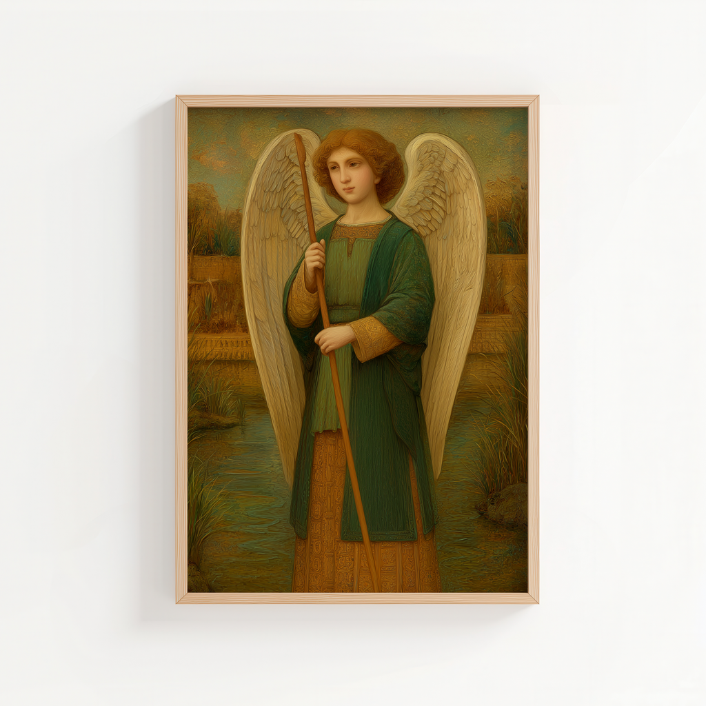 Saint Raphael the Archangel - Traditional Oil Paint Style