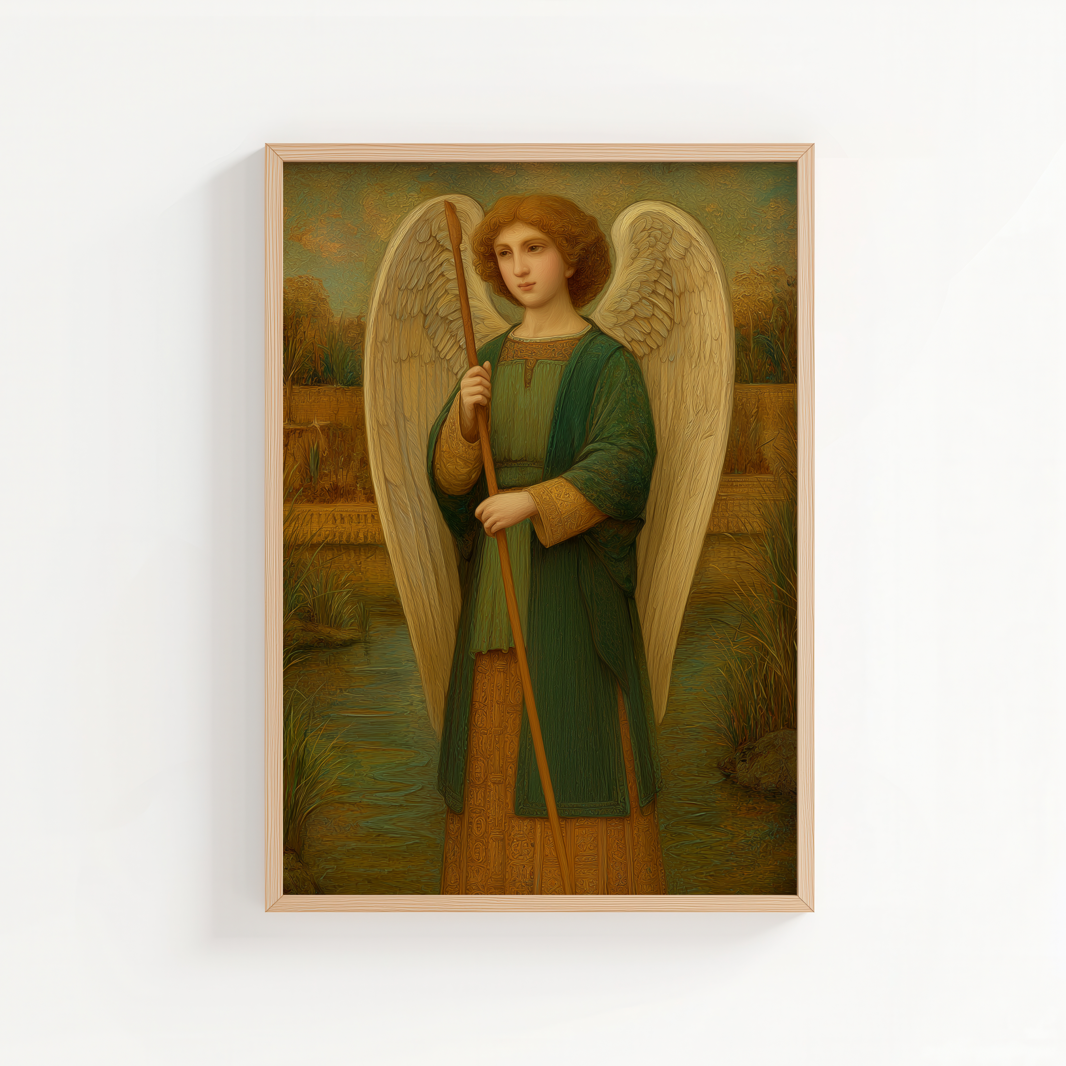 Saint Raphael the Archangel - Traditional Oil Paint Style
