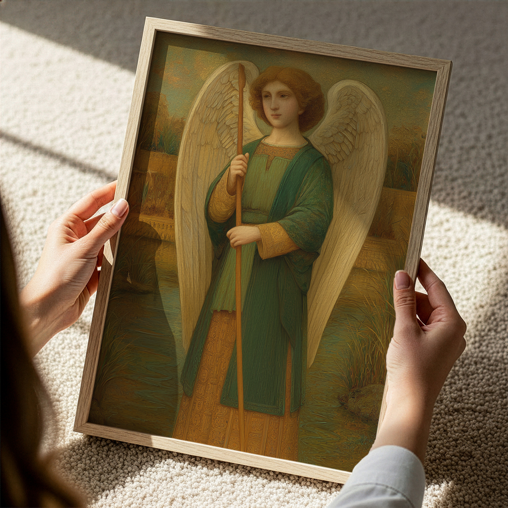 Saint Raphael the Archangel - Traditional Oil Paint Style