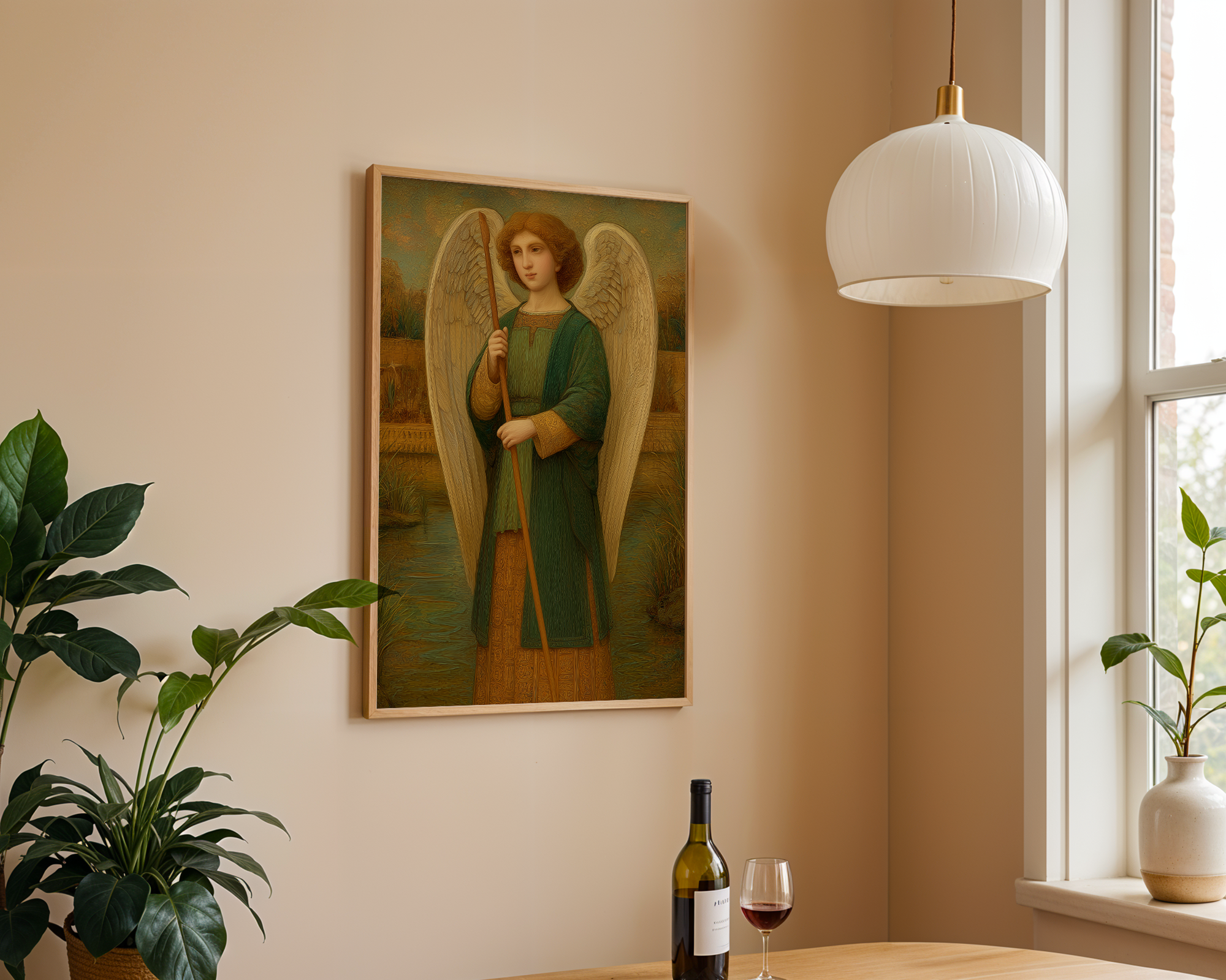 Saint Raphael the Archangel - Traditional Oil Paint Style