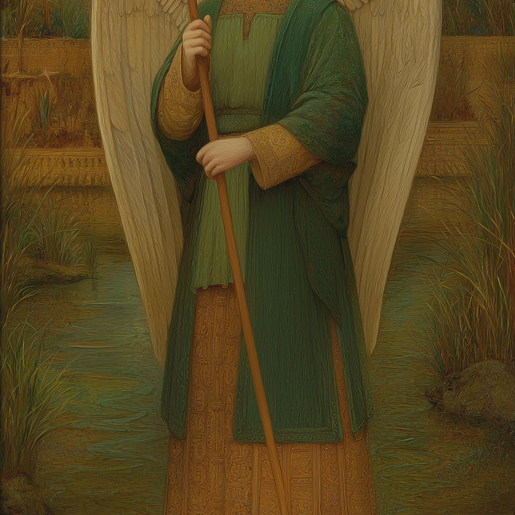 Saint Raphael the Archangel - Traditional Oil Paint Style