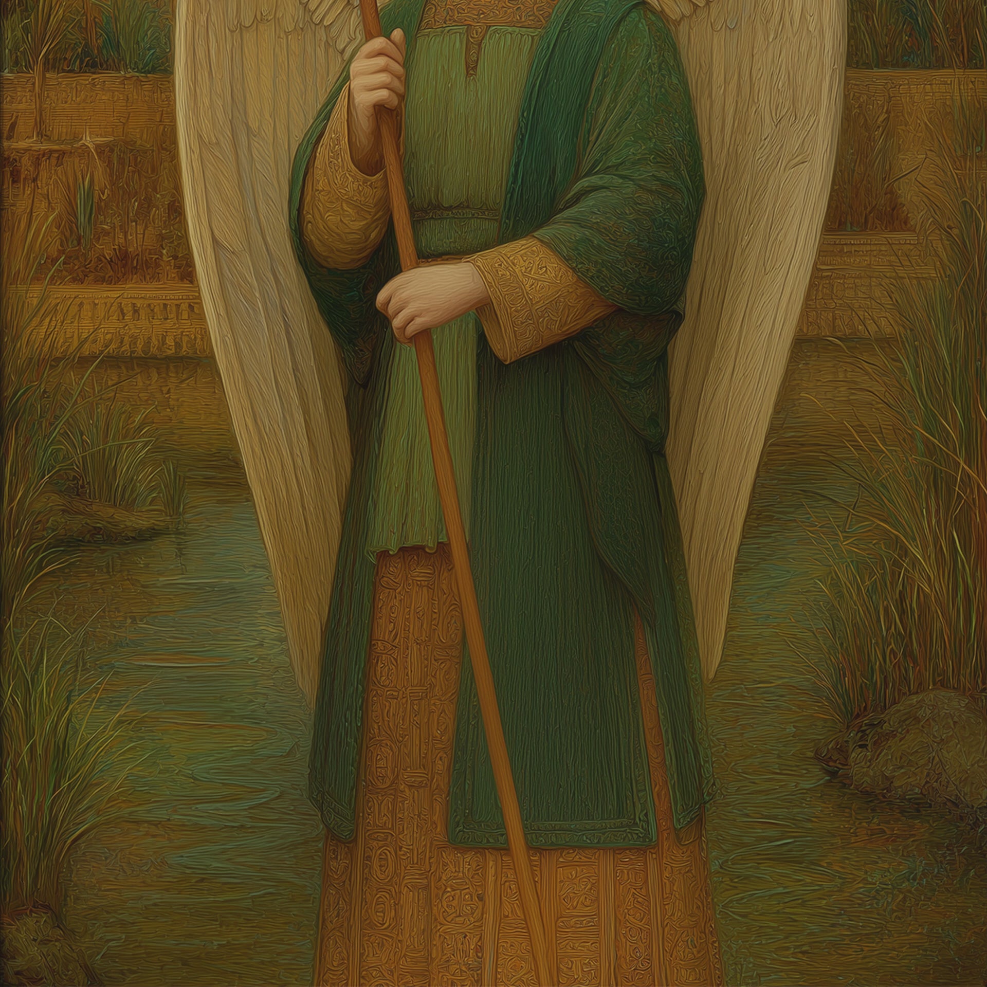 Saint Raphael the Archangel - Traditional Oil Paint Style