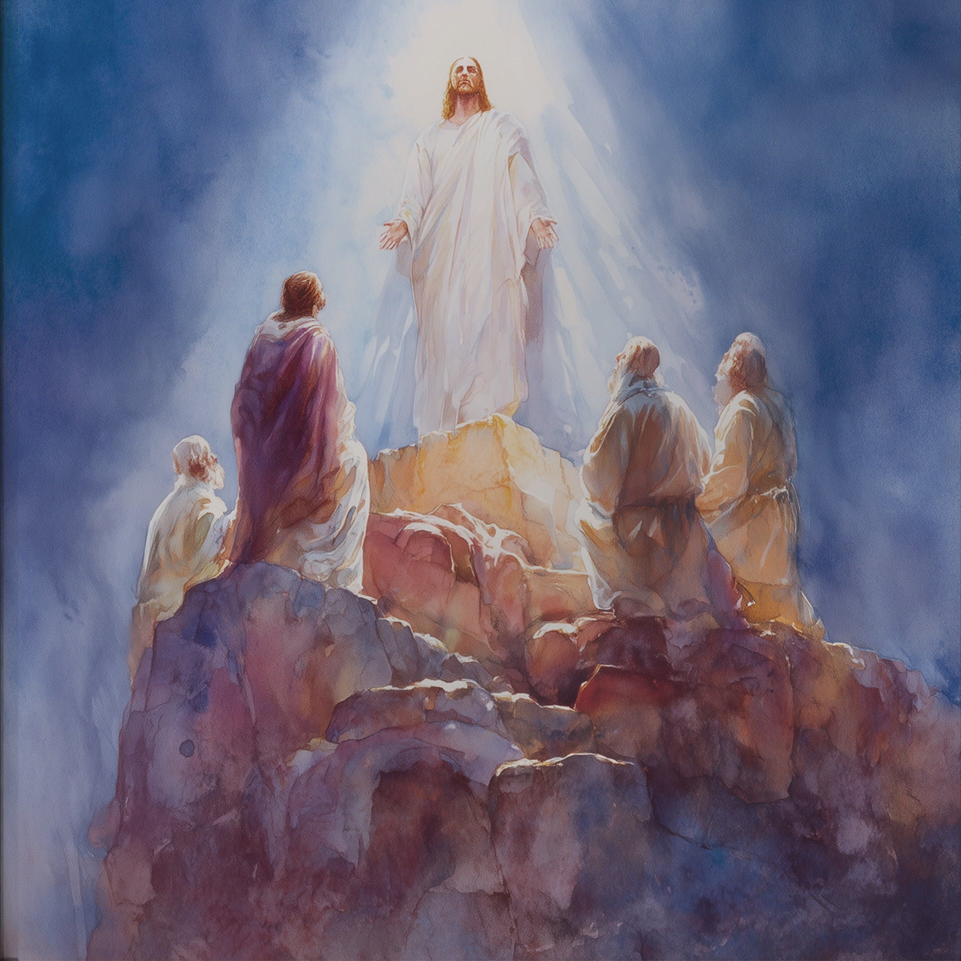 The Transfiguration of Jesus: Watercolor Print