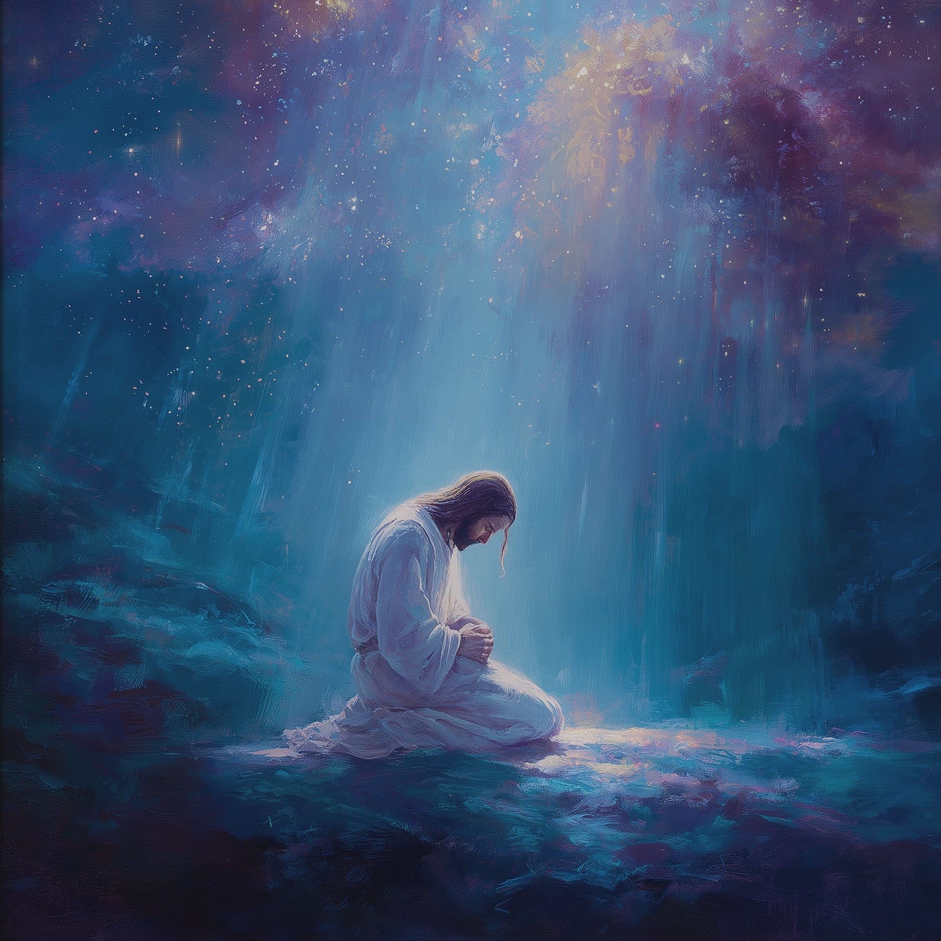 Jesus Praying With The Stars