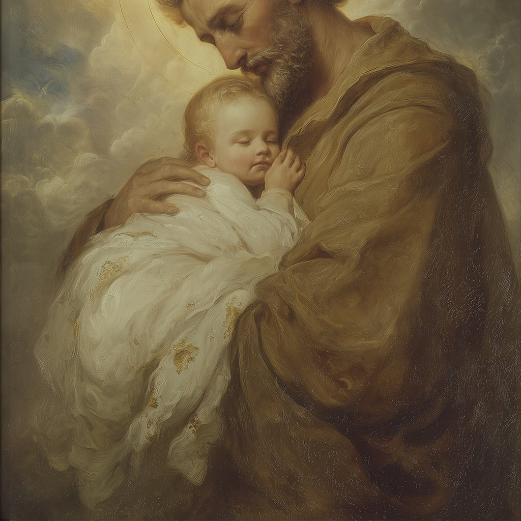 Saint Joseph Holding Baby Jesus