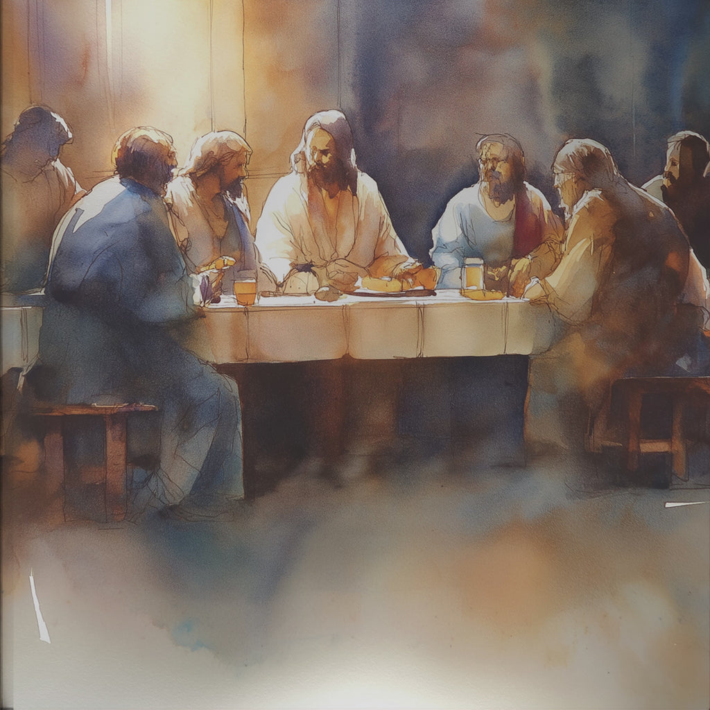 The Last Supper: Abstract Watercolor Print