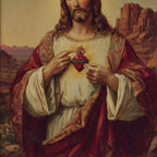 The Sacred Heart of Jesus: Distressed Style Print