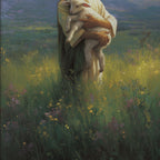 Jesus The Good Shepard Holding a Lamb