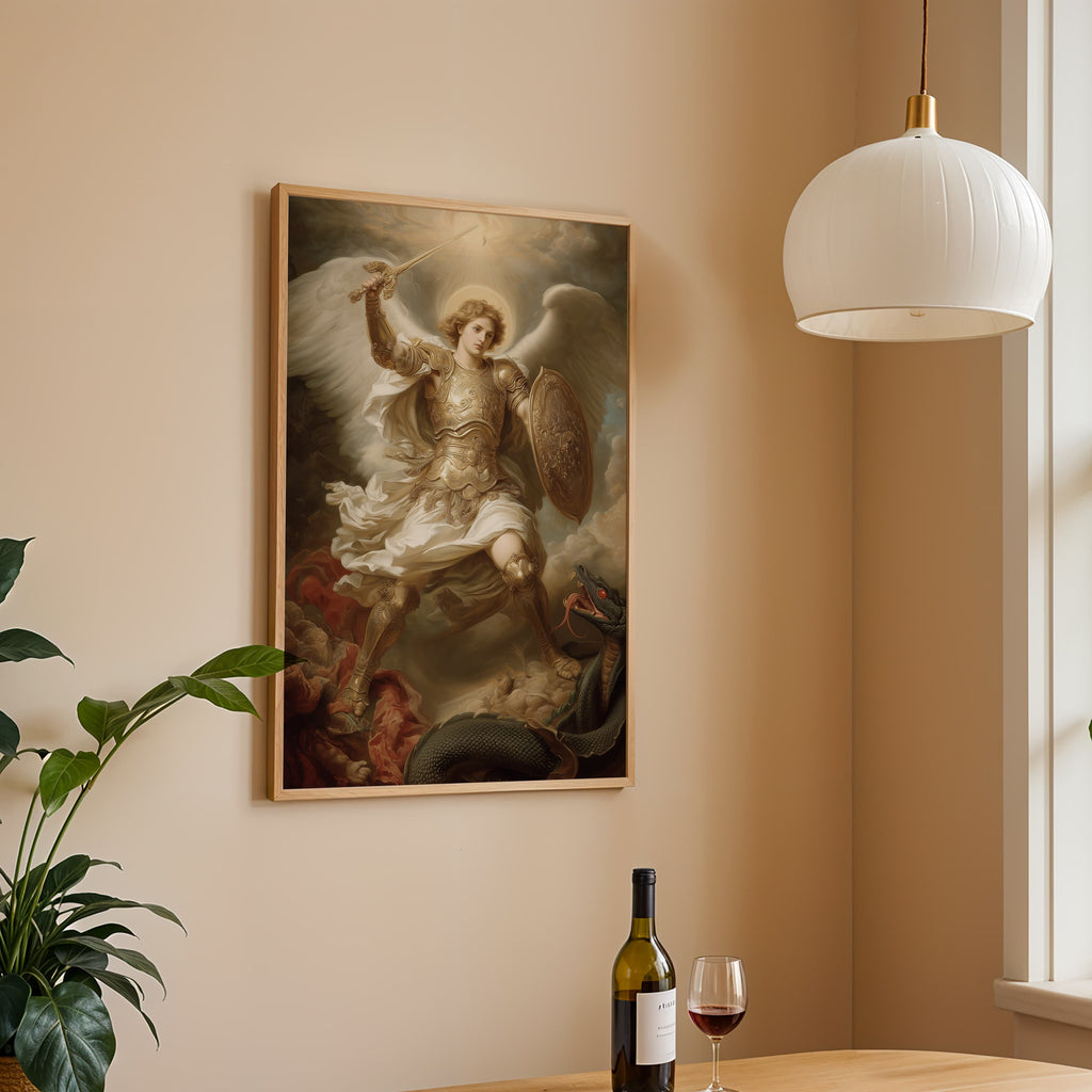 Saint Michael the Archangel Defeating the Serpent Lucifer
