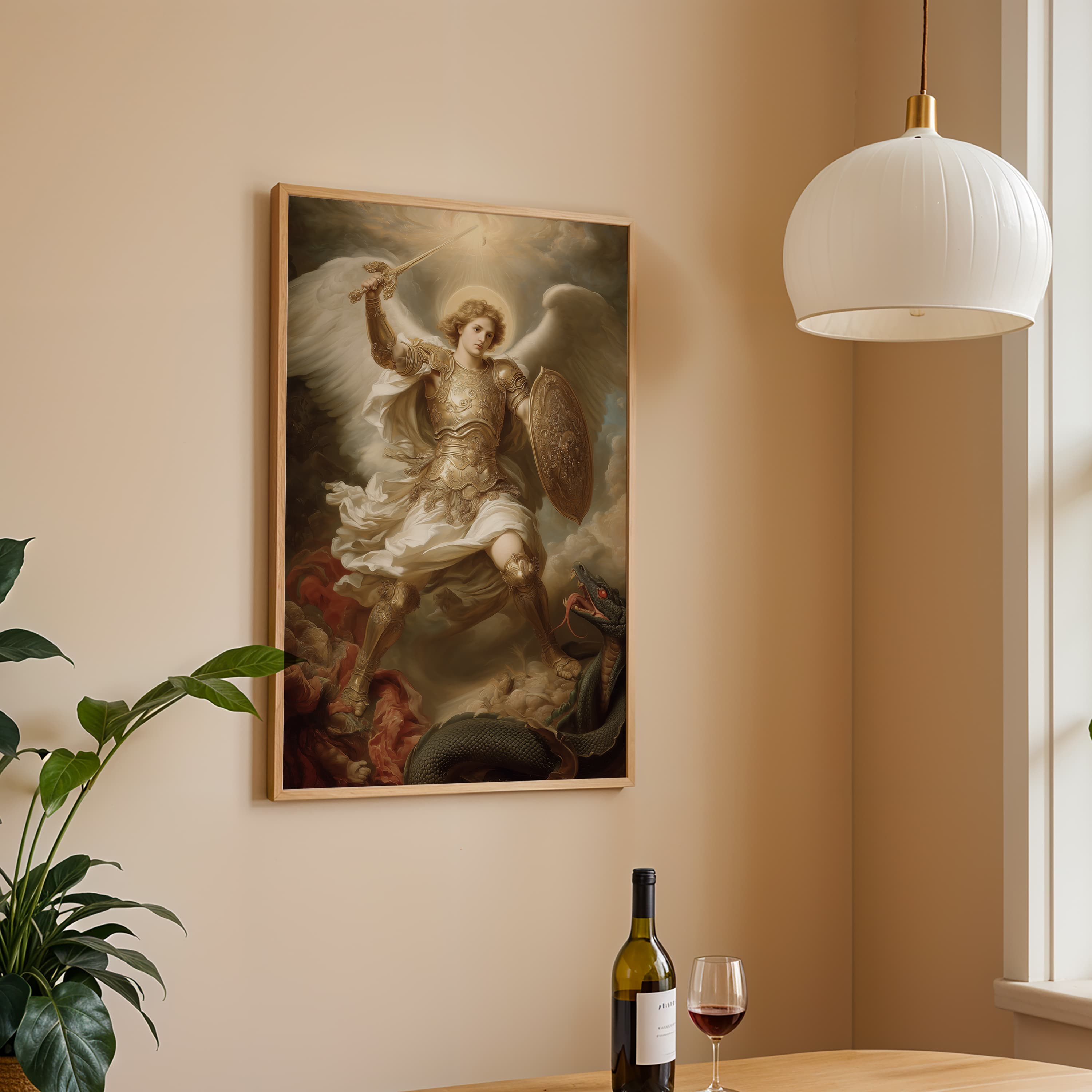 Saint Michael the Archangel Defeating the Serpent Lucifer