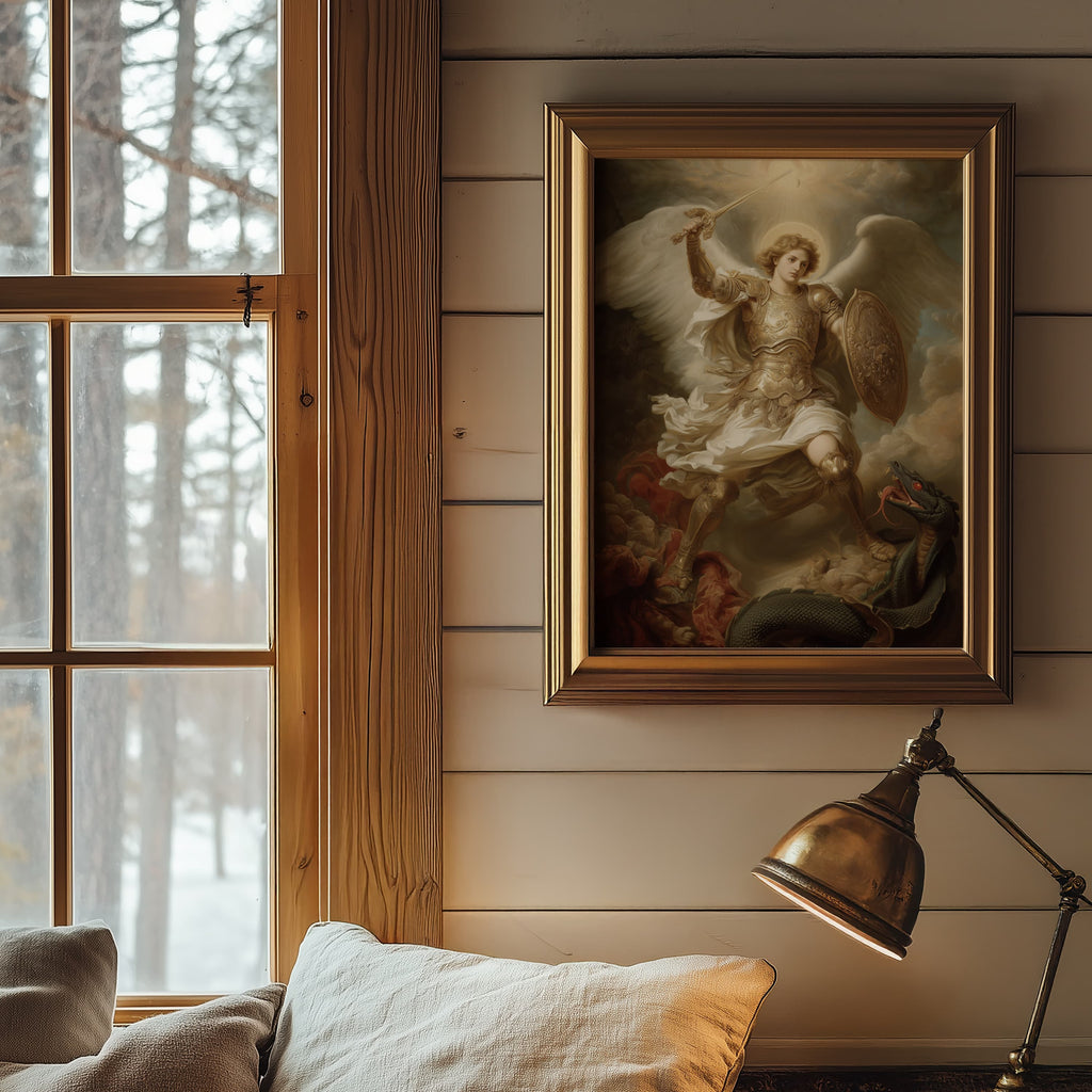 Saint Michael the Archangel Defeating the Serpent Lucifer